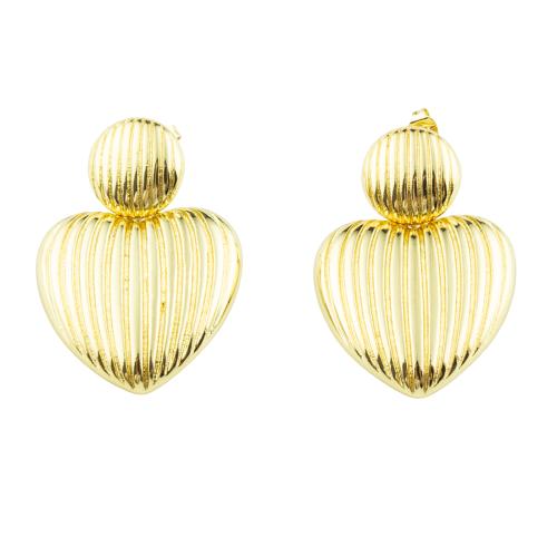 Brass Stud Earring Heart high quality plated fashion jewelry & for woman Sold By Pair