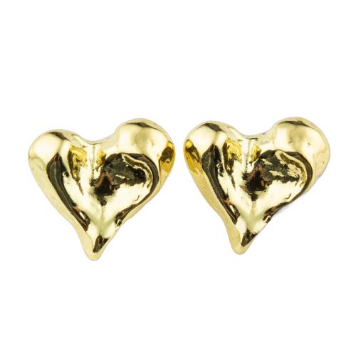 Brass Stud Earring Heart high quality plated fashion jewelry & for woman Sold By Pair