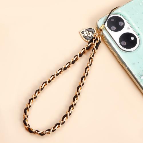 Cell Phone Lanyard, Zinc Alloy, med Plastic, sølvfarvet forgyldt, forskellige stilarter for valg & for kvinde & emalje & med rhinestone, flere farver til valg, nikkel, bly & cadmium fri, Solgt af PC