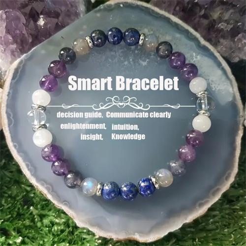 Gemstone Bracciali, pietra preziosa, with lega in zinco, gioielli di moda & unisex, colori misti, Lunghezza 20 cm, Venduto da PC