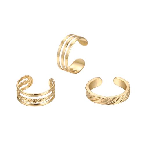 Zinc Alloy Tå Ring, tre stykker & mode smykker & for kvinde, guld, Solgt af sæt