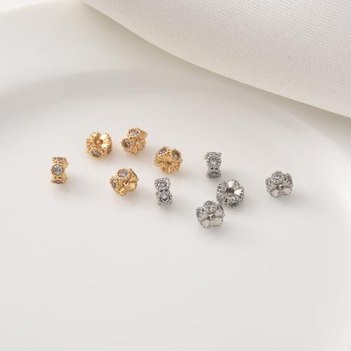 Perline vuote in ottone, placcato, DIY & Micro spianare cubic zirconia, nessuno, 4.50mm, Venduto da PC