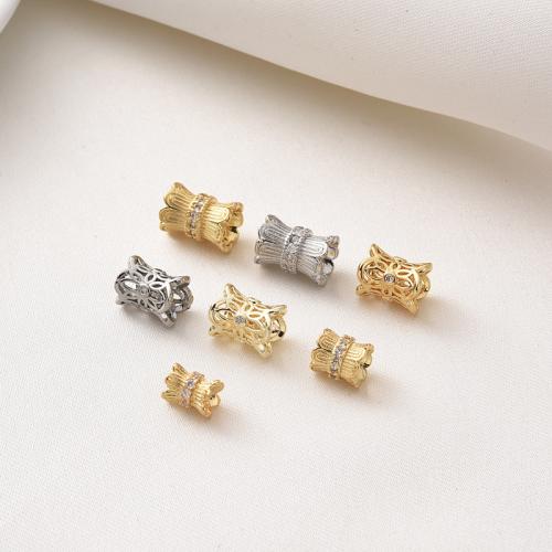 Perline vuote in ottone, placcato, DIY & stili diversi per la scelta & Micro spianare cubic zirconia, nessuno, Venduto da PC