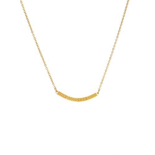 Colar de aço titânio, Partículas de aço, with 5cm extender chain, banhado, para mulher & esmalte, dourado, comprimento 40 cm, vendido por PC