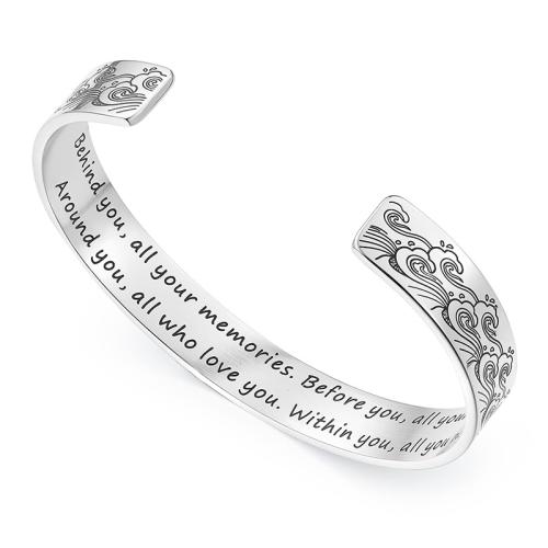 Nerūdijančio plieno Bangle, 304 Nerūdijantis plienas, poliruotas, unisex & įvairių stilių pasirinkimas, Originali spalva, Pardavė PC