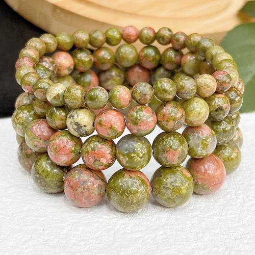 Gemstone Náramky, Unakite, lesklý, unisex & různé velikosti pro výběr, Prodáno By Strand