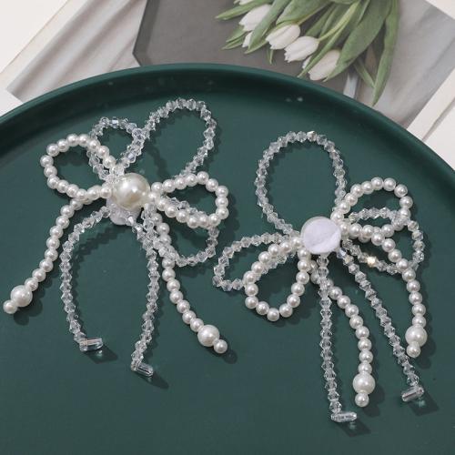 Accesorios para el cabello DIY de, Cristal, con Perlas plásticas, Lazo, Bricolaje, 82x57mm, Vendido por UD