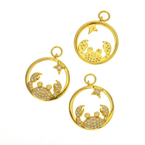 Cúbicos Circonia Colgante Latón Micro pavimenta, metal, chapado, diferentes estilos para la opción & micro arcilla de zirconia cúbica, dorado, Vendido por UD