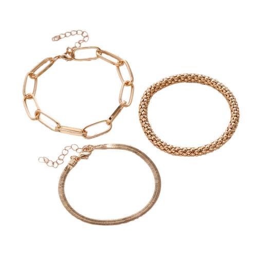 Zinc Alloy Bracelet plated & for woman golden Length 23 cm Sold By Set