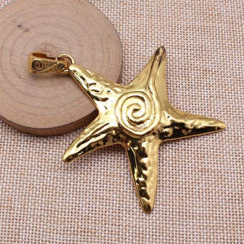 Zinc Alloy Pendler, Starfish, antik guld farve forgyldt, Vintage & mode smykker & du kan DIY, 70x66mm, Solgt af PC