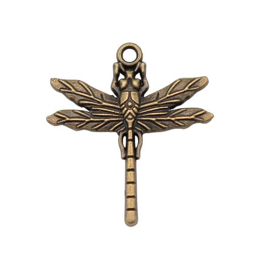 Zinc Alloy Animal Pendler, Dragonfly, forgyldt, Vintage & mode smykker & du kan DIY, flere farver til valg, 31x28mm, Solgt af PC