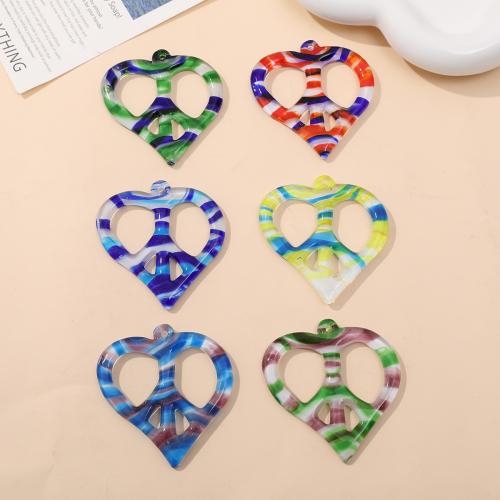 Fashion Lampwork Pendants Heart fashion jewelry & DIY & hollow Sold By PC