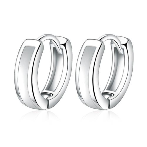 925 pendientes de aro de plata de ley, Plata de ley 925, Joyería & para mujer & esmalte, más colores para la opción, 3x11mm, Vendido por Par