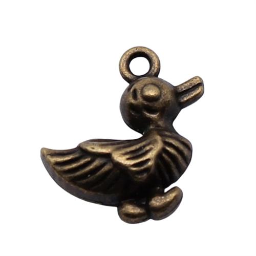 Zinc Alloy Animal Pendler, And, forgyldt, Vintage & mode smykker & du kan DIY, flere farver til valg, 17x17x8mm, Solgt af PC