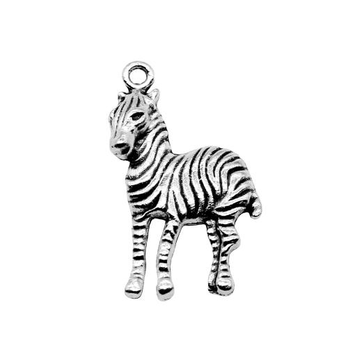 Zinc Alloy Animal Pendler, Zebra, antik sølv farve forgyldt, Vintage & mode smykker & du kan DIY, 30x17mm, Solgt af PC