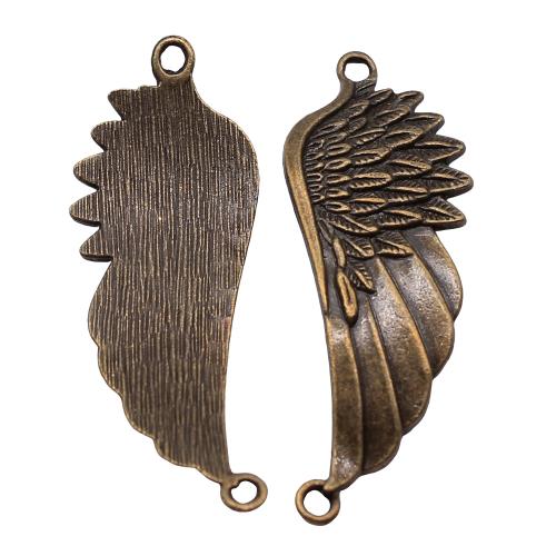 Forbindelse til zinklegering, Zinc Alloy, Wing Shape, antik bronze farve forgyldt, Vintage & mode smykker & du kan DIY & 1/1 løkke, 60x22mm, Solgt af PC