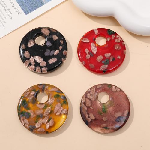 Fashion Lampwork Pendants Flat Round fashion jewelry & DIY 50mm Sold By Bag