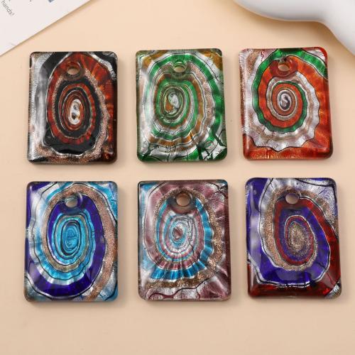 المعلقات Lampwork موضة, امبورك, المستطيل, مجوهرات الموضة & ديي, المزيد من الألوان للاختيار, 34x45mm, 12أجهزة الكمبيوتر/حقيبة, تباع بواسطة حقيبة