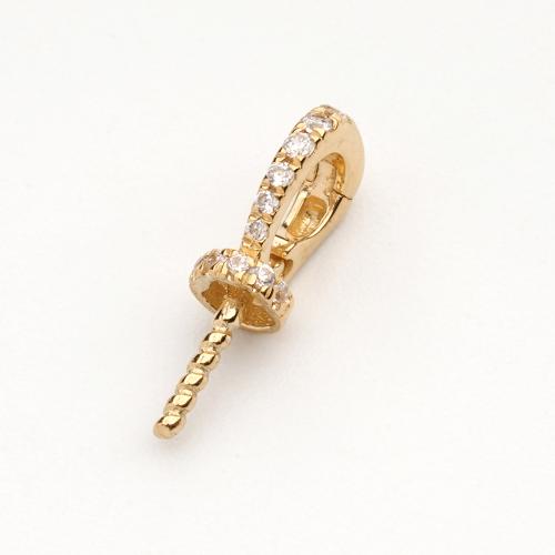 18K Gold Peg Bail, du kan DIY & Micro Pave cubic zirconia, flere farver til valg, 1.51x11.02mm, Solgt af PC