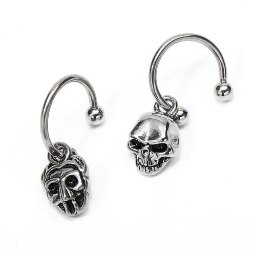 Roestvrij staal Stud Earrings, 304 roestvrij staal, Schedel, mode sieraden & verschillende grootte voor keus, meer kleuren voor de keuze, Verkocht door PC