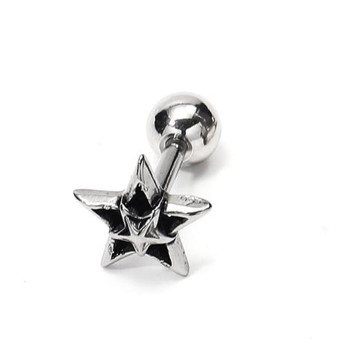 Rostfritt stål Stud Örhängen, 304 rostfritt stål, Star, mode smycken & Unisex, ursprungliga färgen, 12x7mm, Säljs av PC