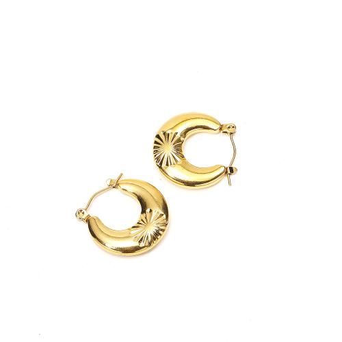 Stainless Steel Lever Terug Earring, 304 roestvrij staal, mode sieraden & voor vrouw, gouden, 20x20mm, Verkocht door pair