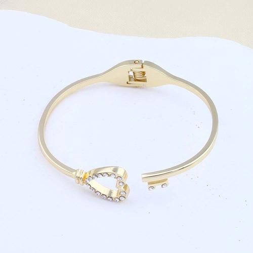 Zinc Alloy Bangle with Iron plated fashion jewelry golden nickel lead & cadmium free Sold By Bag