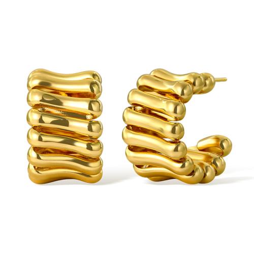 Brass Stud Earring plated for woman golden Sold By Pair