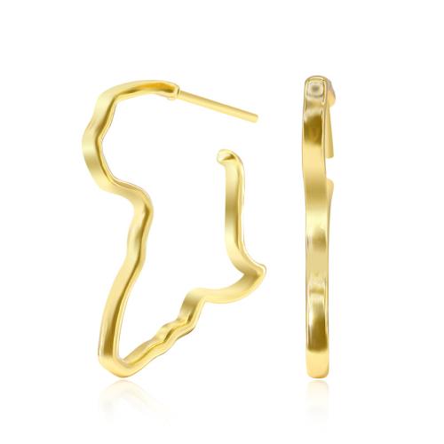 Brass Stud Earring plated for woman golden Sold By Pair