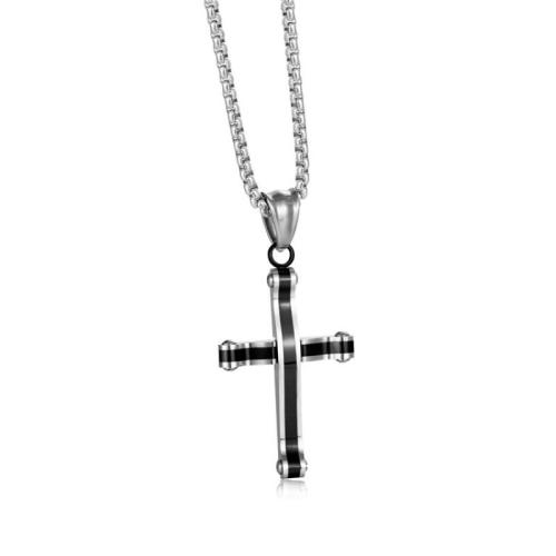 Titanium Steel Pendants Cross plated Sold By PC