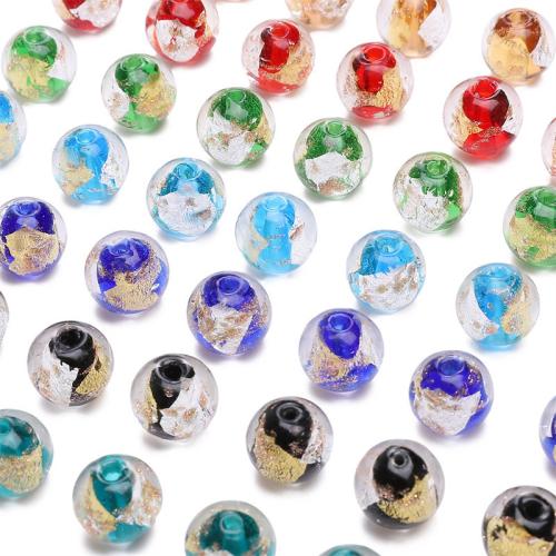 Arany Homok és ezüst fólia Lampwork gyöngyök, DIY, több színt a választás, Által értékesített PC