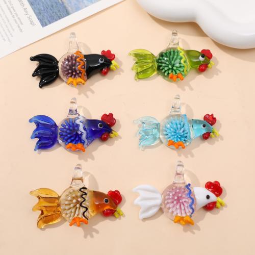 Fashion Lampwork Pendants Cock fashion jewelry & DIY Sold By Bag