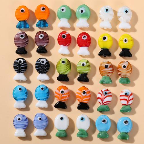 動物形ランプワークビーズ, ランプワーク, 魚, ファッションジュエリー & DIY, 無色, 21x13mm, 売り手 パソコン