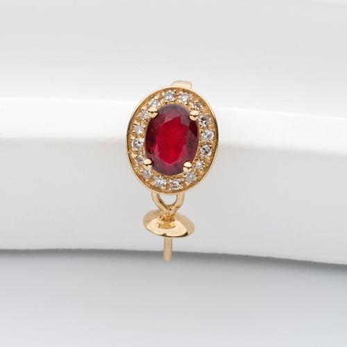 Gold Filled Jewelry 18K Gold with Ruby fashion jewelry & micro pave cubic zirconia & for woman 10.29mm Sold By PC