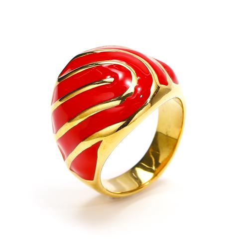 Anillo de dedo del esmalte de acero inoxidable, acero inoxidable 304, Joyería & diverso tamaño para la opción & para mujer, más colores para la opción, Vendido por UD