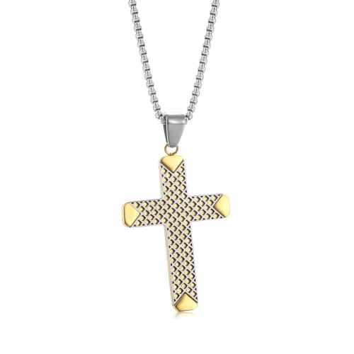 Titanium Steel Pendants Cross plated Sold By PC