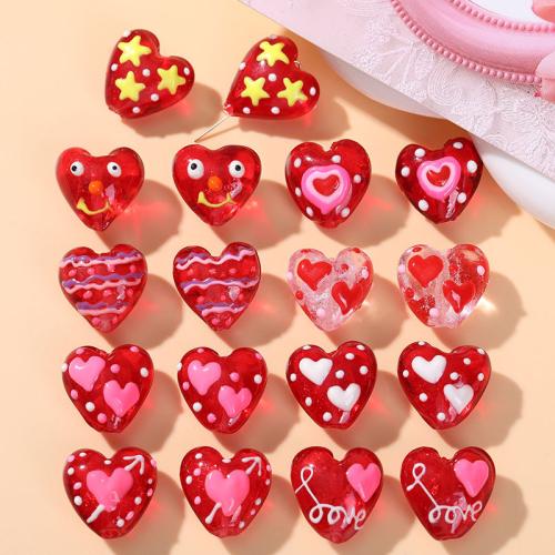 Fashion Glass Beads Heart fashion jewelry & DIY & enamel 20mm Sold By PC