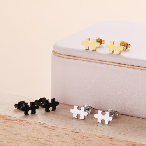 Stainless Steel Stud Earrings 304 Stainless Steel Vacuum Ion Plating fashion jewelry & for woman Sold By Bag