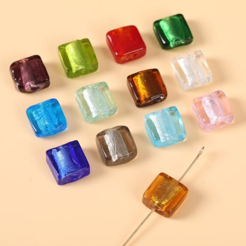 Handgemaakte Lampwork Beads, Plein, mode sieraden & DIY, meer kleuren voor de keuze, 12x12mm, Verkocht door PC