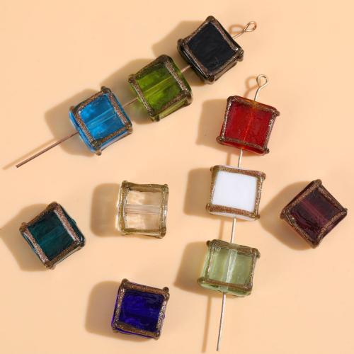 Handgemaakte Lampwork Beads, Plein, mode sieraden & DIY, meer kleuren voor de keuze, 12x12mm, Verkocht door PC