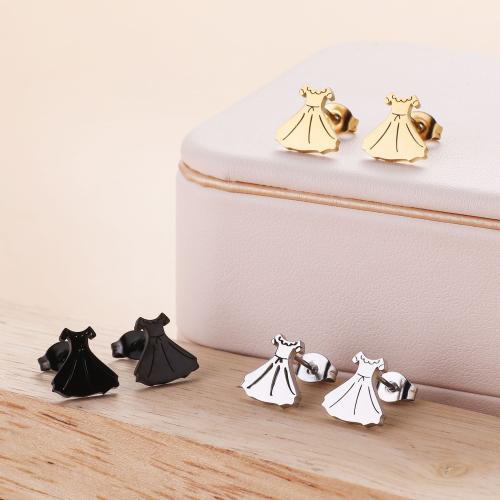 Roestvrij staal Stud Earrings, 304 roestvrij staal, Rok, mode sieraden & voor vrouw, meer kleuren voor de keuze, 10x10mm, 12paren/Bag, Verkocht door Bag