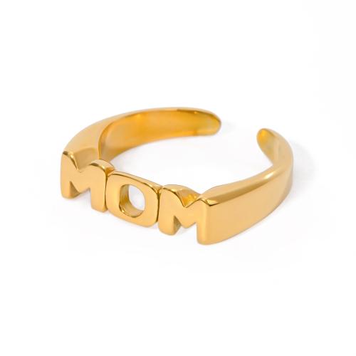 Anillo de dedo de acero inoxidable, acero inoxidable 304, 18K chapado en oro, Joyería & unisexo, dorado, Vendido por UD