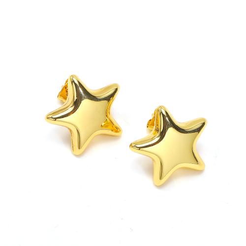 Roestvrij staal Stud Earrings, 304 roestvrij staal, Ster, mode sieraden & verschillende grootte voor keus & voor vrouw, gouden, Verkocht door pair