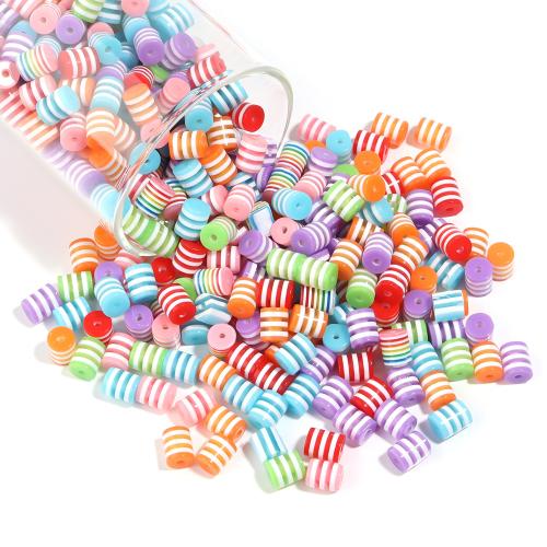 Gestreepte resin kralen, Hars, DIY, meer kleuren voor de keuze, 9x8mm, 1000pC's/Bag, Verkocht door Bag