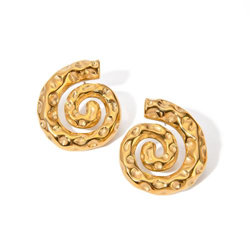 Pendientes de Acero Inoxidable, acero inoxidable 304, Caracol, 18K chapado en oro, Joyería & para mujer, 29.50x26mm, Vendido por Par