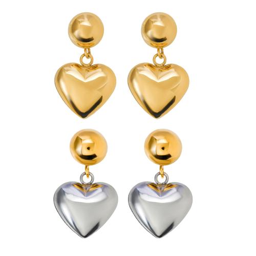 Stainless Steel Stud Earrings 304 Stainless Steel Heart plated fashion jewelry & for woman Sold By Pair