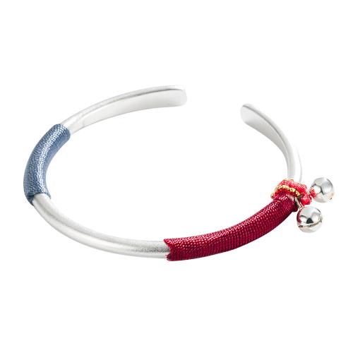 Messing Armbanden, met Textiel binnenwerk Cord, plated, voor vrouw, platina kleur, Verkocht door PC