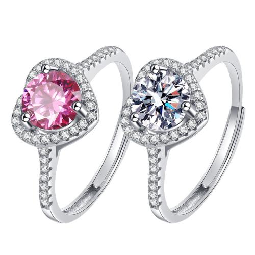 Cúbicos Circonia Micro Pave anillo de latón, metal, con Moissanite, chapado, micro arcilla de zirconia cúbica & para mujer, más colores para la opción, Vendido por UD