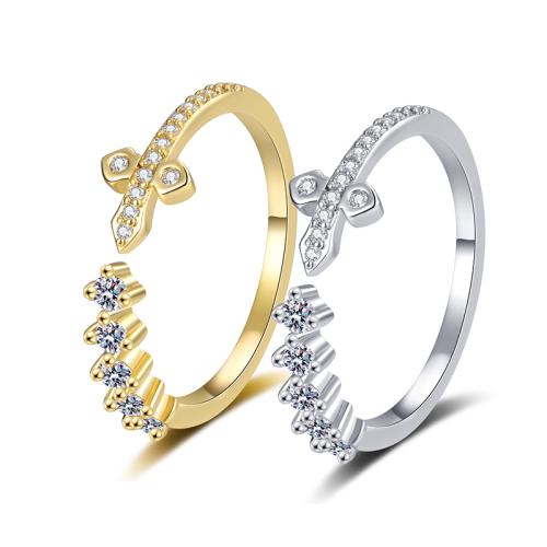 Cubic Zirconia Micro Pave Brass Ring plated micro pave cubic zirconia & for woman Sold By PC