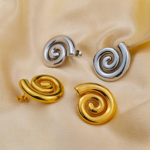 Stainless Steel Stud Earrings 304 Stainless Steel plated for woman Sold By Pair